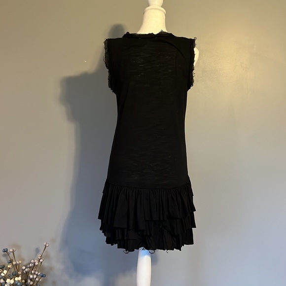 Ciel USA Black Tank Top with Ruffle Detail, Size Medium - Picture 3 of 5